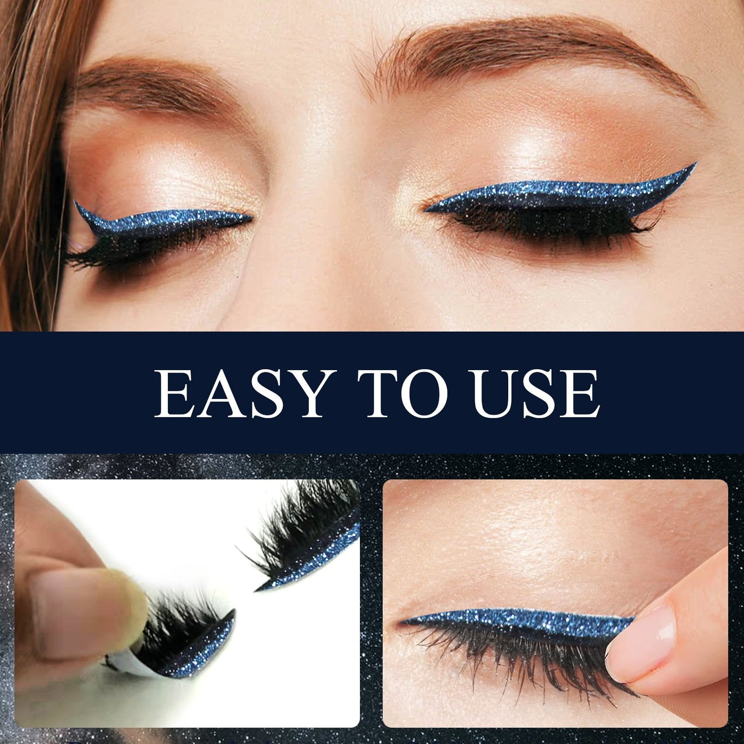 2024 NEW Reusable Eyeliner And Eyelash Stickers (Set of 4 Pairs)