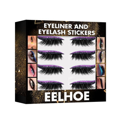 2024 NEW Reusable Eyeliner And Eyelash Stickers (Set of 4 Pairs)