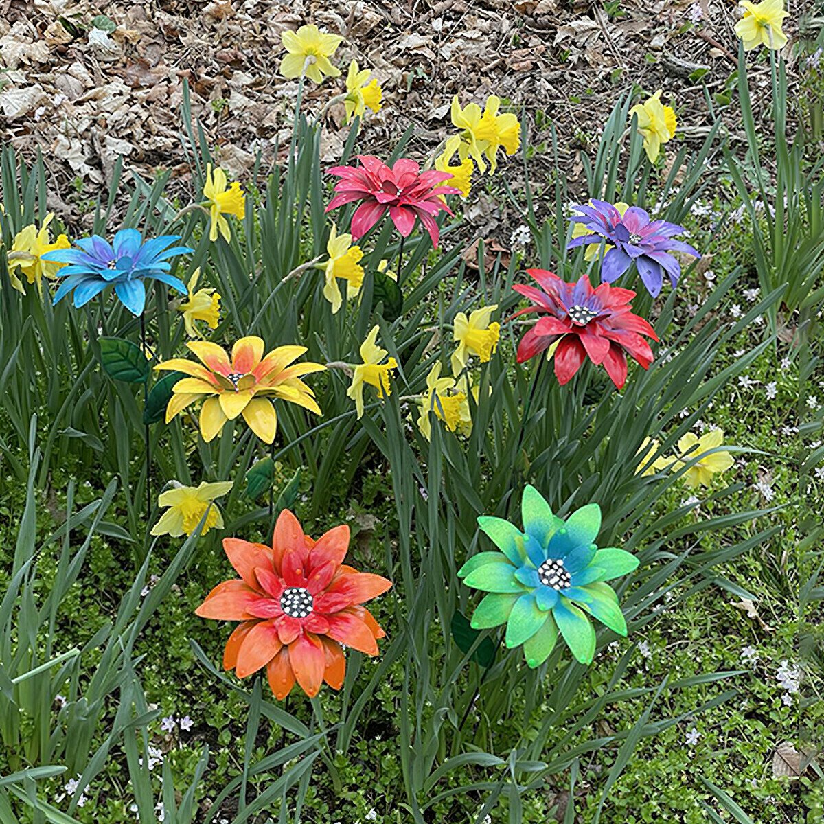 🍀Metal Flowers Garden Stakes